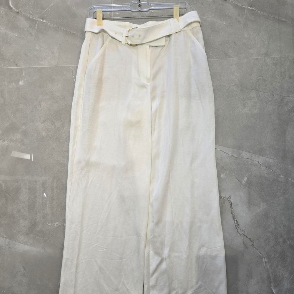 Express Cream Wide-Leg Trousers